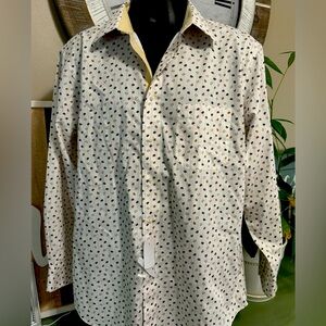 Paul Fredrick Mens Non-Iron 2 Ply Cotton Long Sleeve Button Down Shirt 16.5x 33